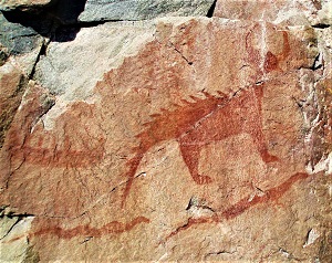 Mishepishu Rock Painting, Lake Superior Provincial Park, Ontario, Photo by Wonder Al (2007), WikiMedia Commons