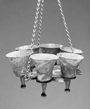 Byzantine Polycandelion with Glass Lamps (6th century), Walters Art Museum, Wikimedia Commons